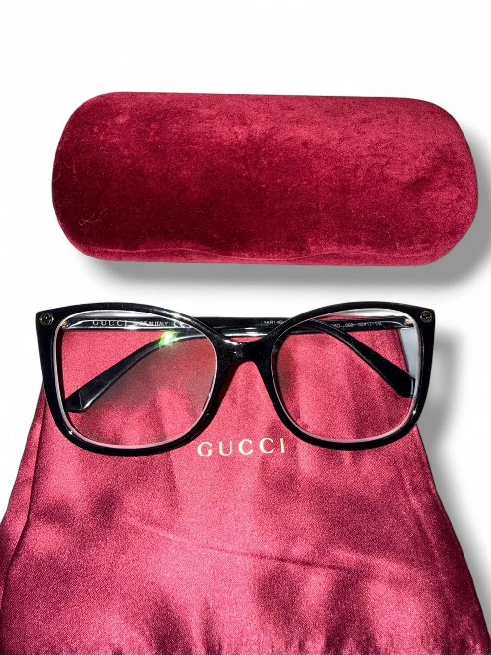 Authentic Gucci Black Eyeglass Frame Made in Italy with Case